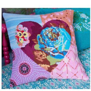 Anchor Living Needlepoint Tapestry Kit - Heartbeat Cushion by Anna Maria Horner